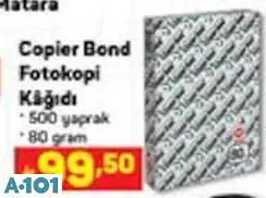 COPİER BOND FOTOKOPİ KAĞIDI 500 YAPRAK COPİER BOND FOTOKOPİ KAĞIDI 500 YAPRAK